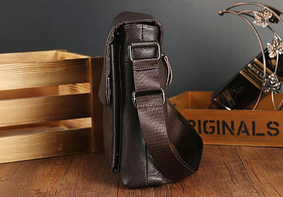 Сумка через плече шкіряна чоловіча коричнева Tiding Bag A25-1278C