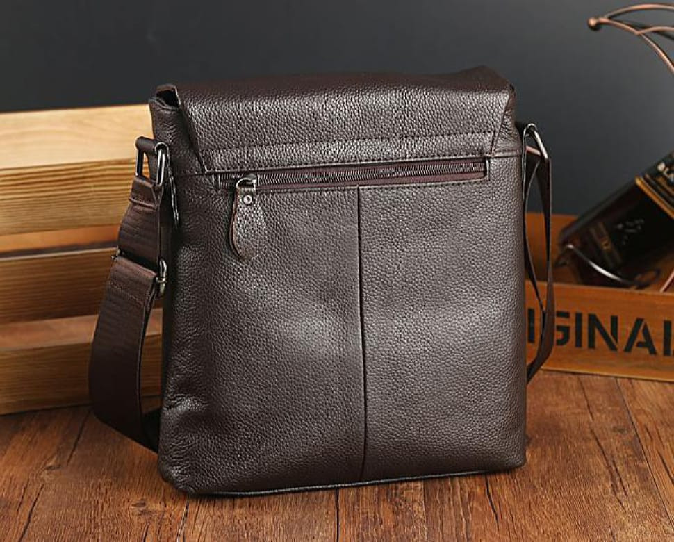 Сумка через плече шкіряна чоловіча коричнева Tiding Bag A25-1278C