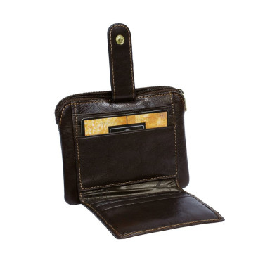 Leather wallet Italico 2963 moro brown