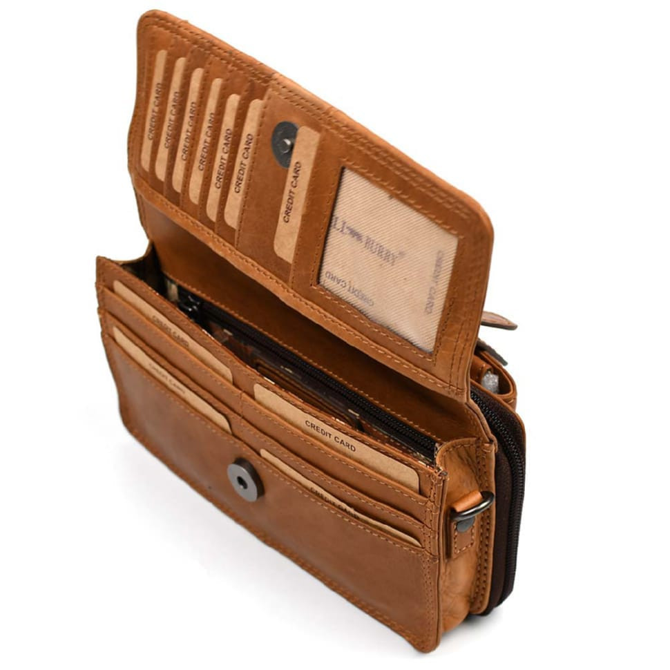 Мужская сумка барсетка с ручкой Hill Burry HB3351B коньячная