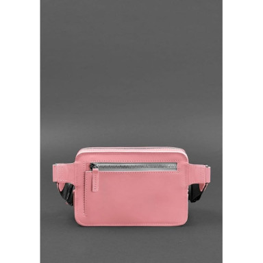 Кожаная женская поясная сумка Dropbag Mini розовая