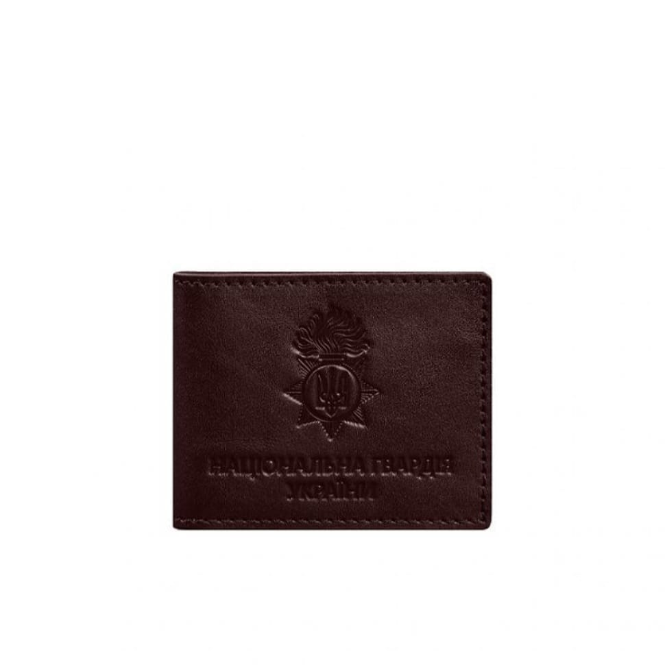Leather cover for service ID of the National Guard Burgundy