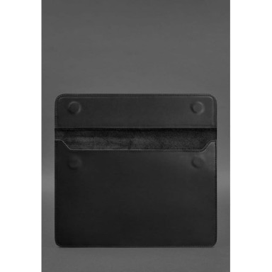 Кожаный чехол-конверт на магнитах для MacBook 14 Черный Crazy Horse