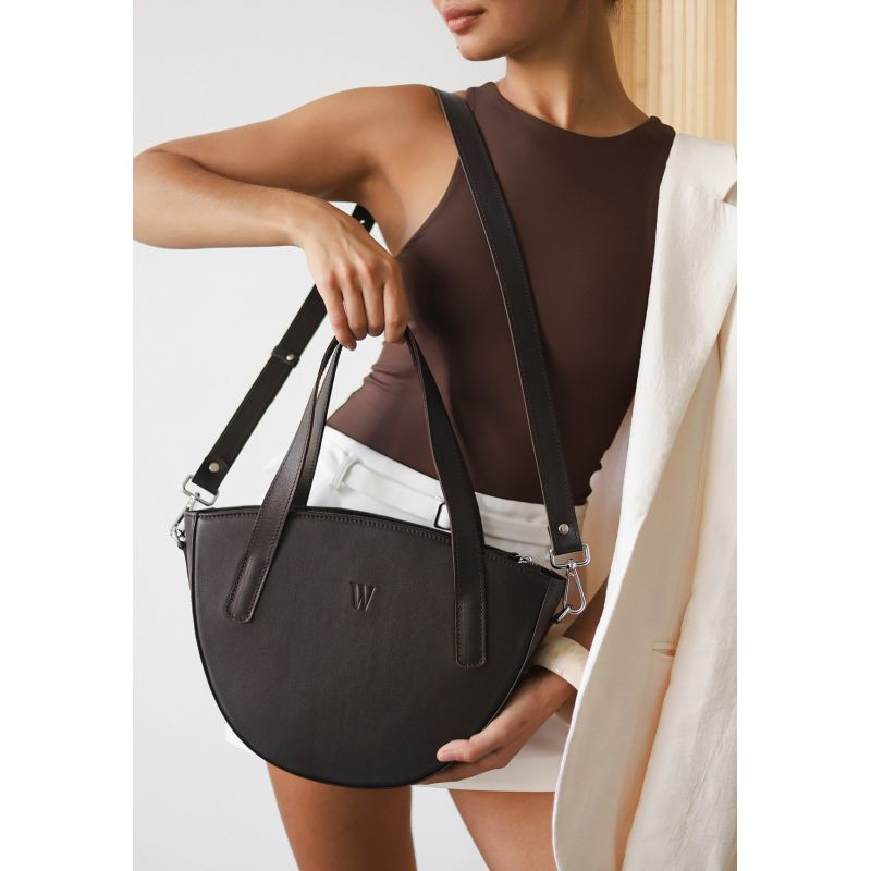 Жіноча шкіряна сумка Bella темно-коричнева