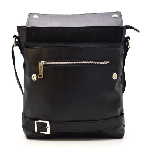 Шкіряна чоловіча сумка через плече чорна TARWA GA-0040-3md