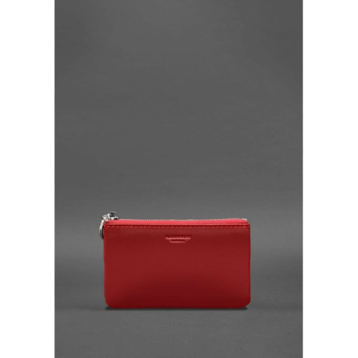 Шкіряна монетниця /міні-косметичка 3.0 червона краст