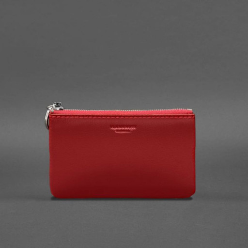 Шкіряна монетниця /міні-косметичка 3.0 червона краст