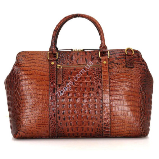 Вінтажна велика сумка з натуральної шкіри з оригінальною фактурою