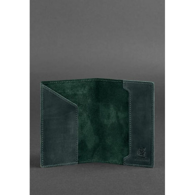 Leather passport cover with American coat of arms green