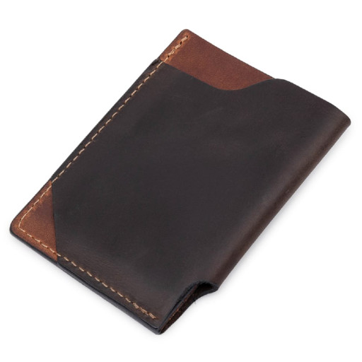 Шкіряний незвичайний картхолдер GRANDE PELLE 11534 Коричневий