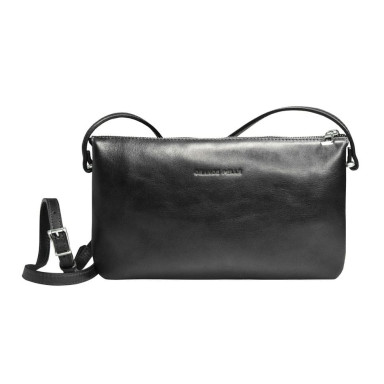 Women's clutch bag with shoulder strap, black Grande Pelle 70561001
