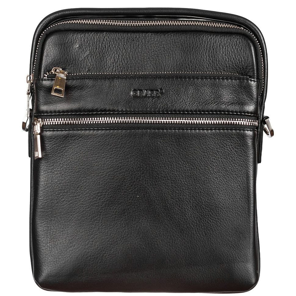 Барсетка м'яка шкіряна GRASS 89310-2 чорний флотар