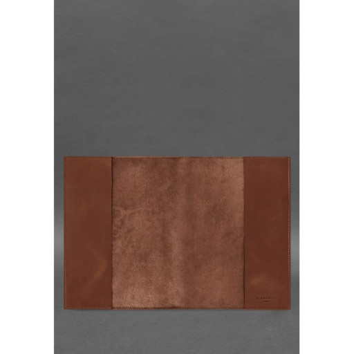 Шкіряна обкладинка для нотаріального реєстру з карткою України світло-коричнева Crazy Horse