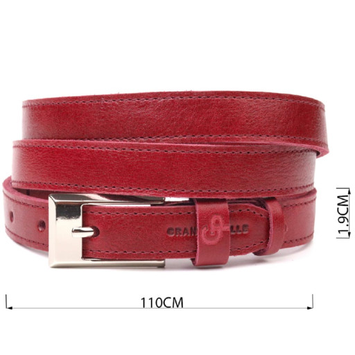 Неповторний жіночий ремінь із натуральної шкіри Grande Pelle 21447 Бордовий