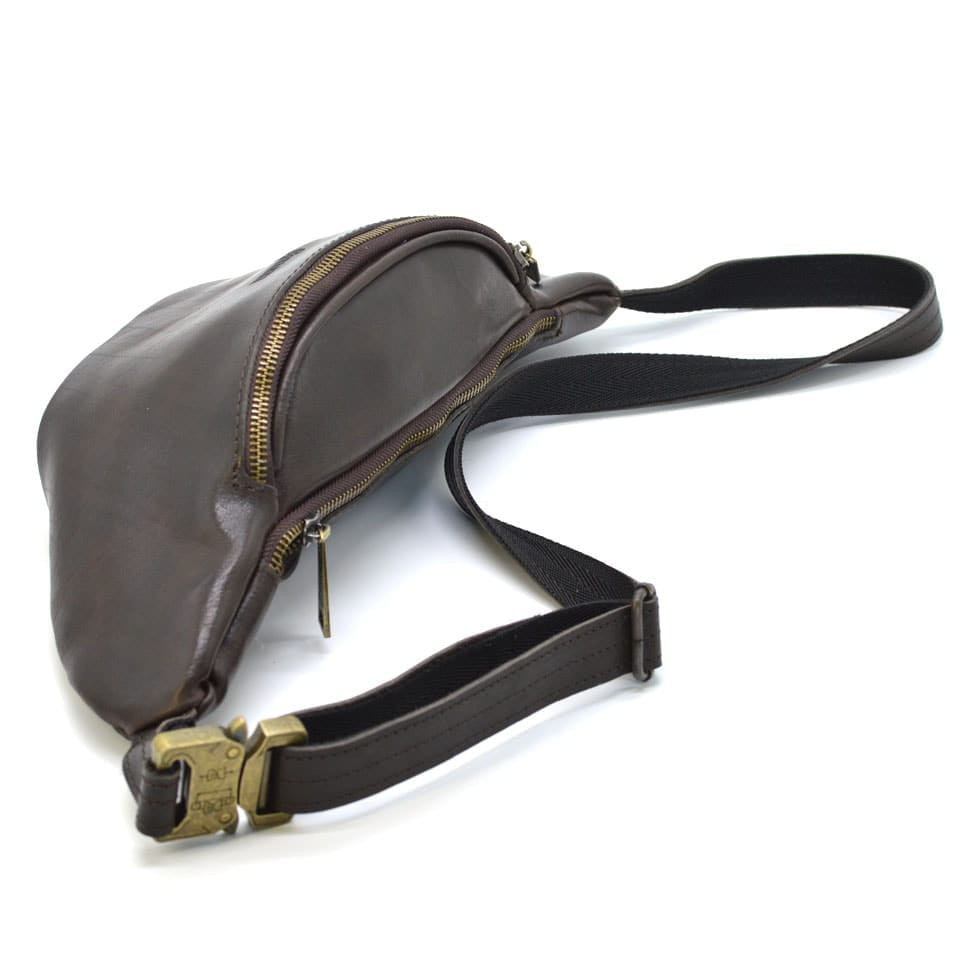 Brand belt bag TARWA GX-3036-4lx made of genuine glossy leather