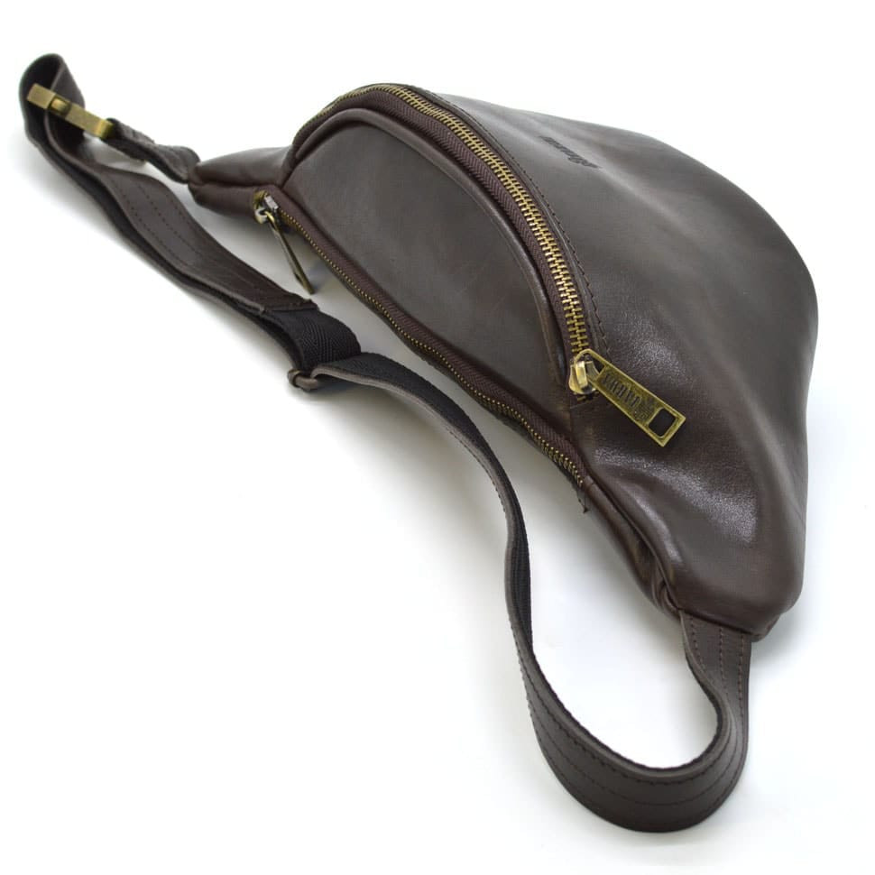 Brand belt bag TARWA GX-3036-4lx made of genuine glossy leather