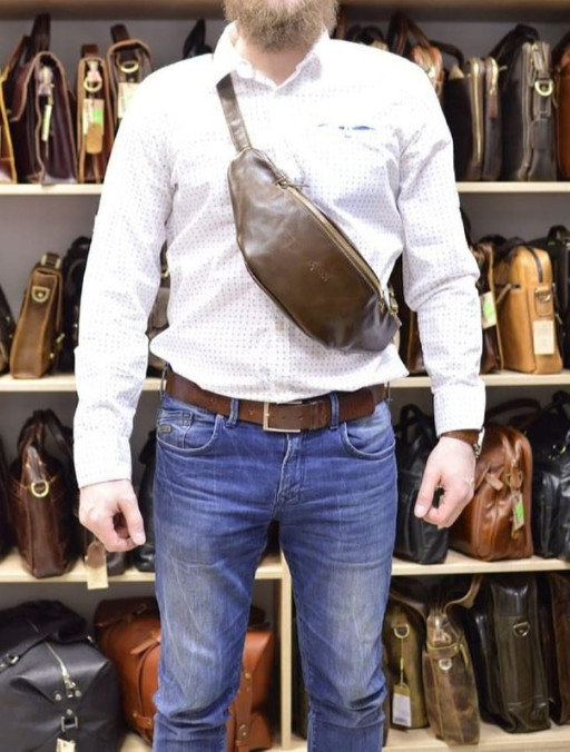 Брендовий напоясний сумка TARWA GX-3036-4lx з натуральної глянсової шкіри