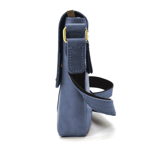 Невелика чоловіча сумка через плече шкіряна Limary lim-354RK синя