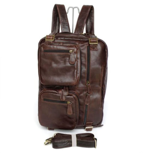 Чоловіча сумка рюкзак трансформер шкіряна, модель 7026R