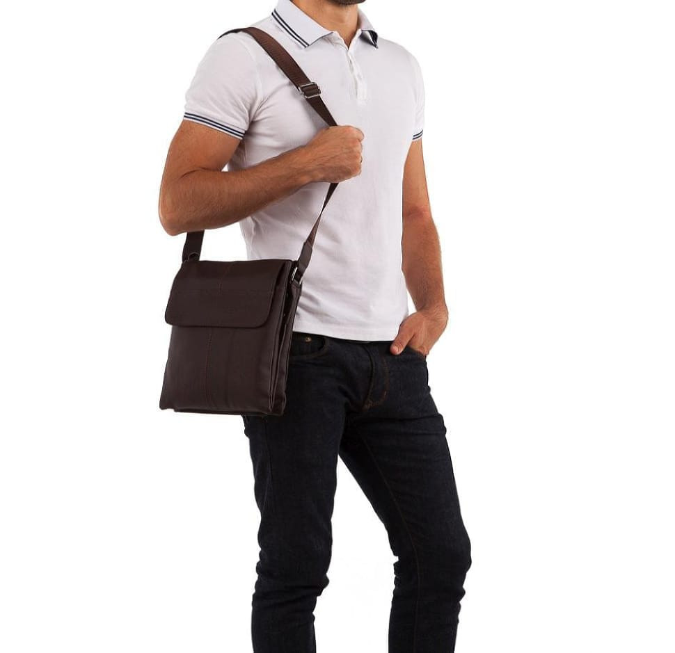 Месенджер чоловічий натуральна шкіра Tiding Bag A25-064C