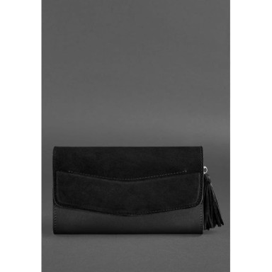 Alice women's leather bag black Velor
