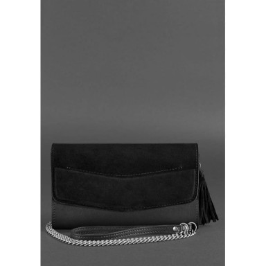 Alice women's leather bag black Velor