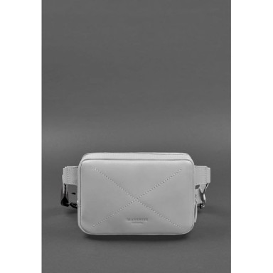 Кожаная женская поясная сумка Dropbag Mini серая
