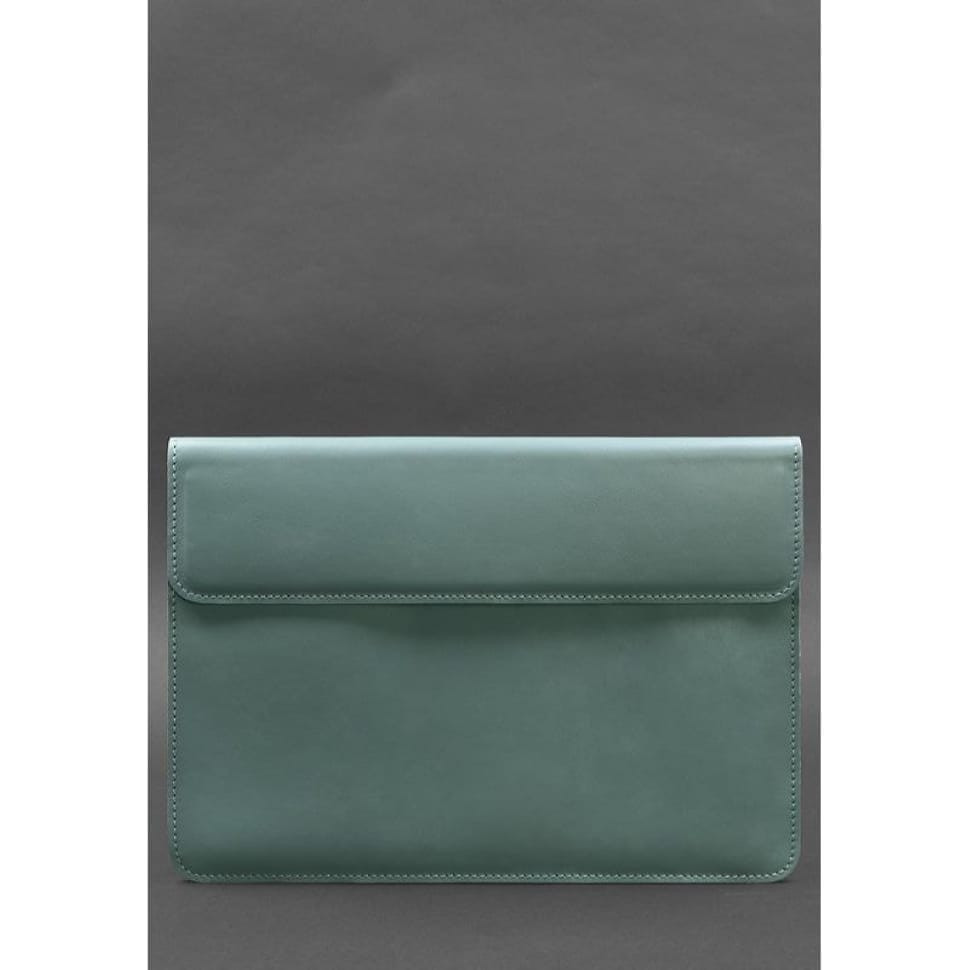 Шкіряний чохол-конверт на магнітах для MacBook 15 дюйм Бірюзовий