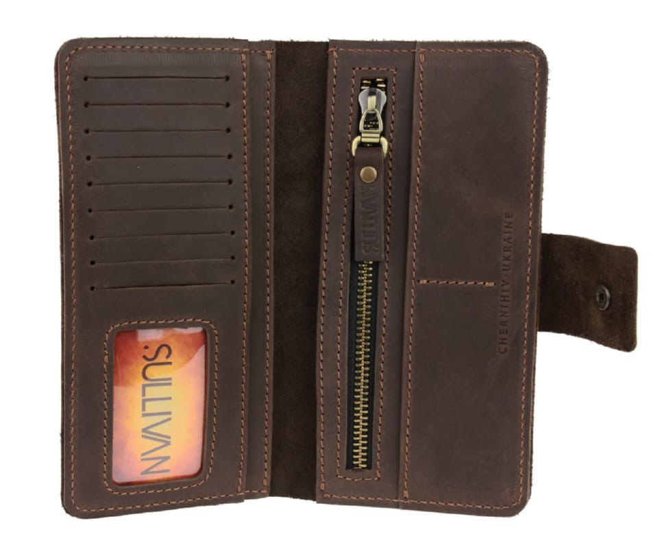 Кошелек женский большой кожаный SULLIVAN 80278(10) коричневый