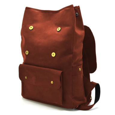 Genuine leather backpack RR-9001-4lx TARWA red crazy horse