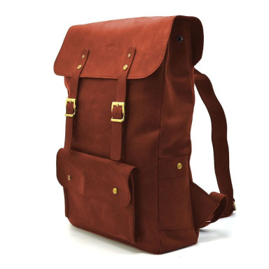 Genuine leather backpack RR-9001-4lx TARWA red crazy horse