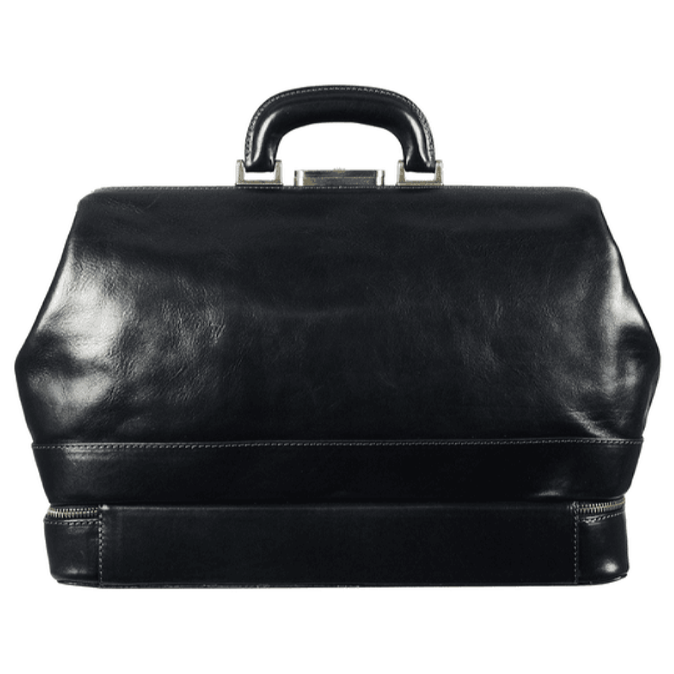 Італійський шкіряний саквояж - The Master and Margarita - чорний Time Resistance