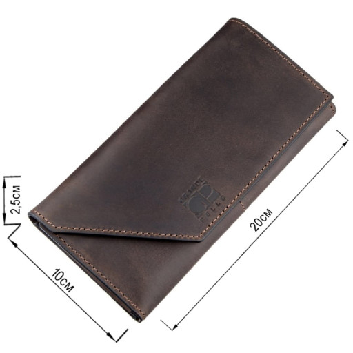 Шкіряний клатч унісекс на магніті GRANDE PELLE 11215 Коричневий