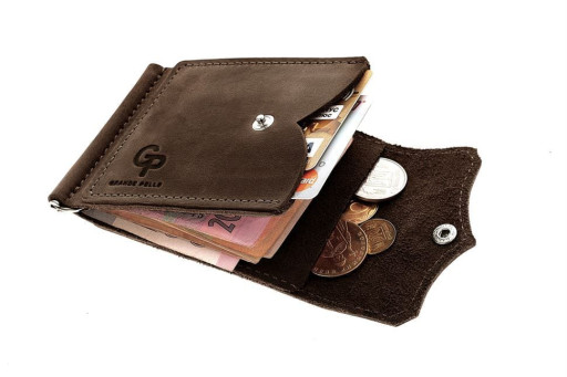 Затиск на кнопці, шоколад Grande Pelle 110120