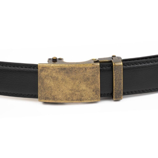 Ремінь чоловічий з латунною пряжкою Vintage 20310 Чорний