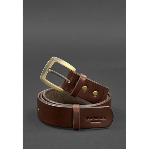 Чоловік шкіряний вузький ремінь 33 мм Коричневий