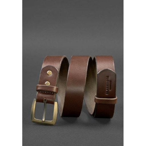 Чоловік шкіряний вузький ремінь 33 мм Коричневий