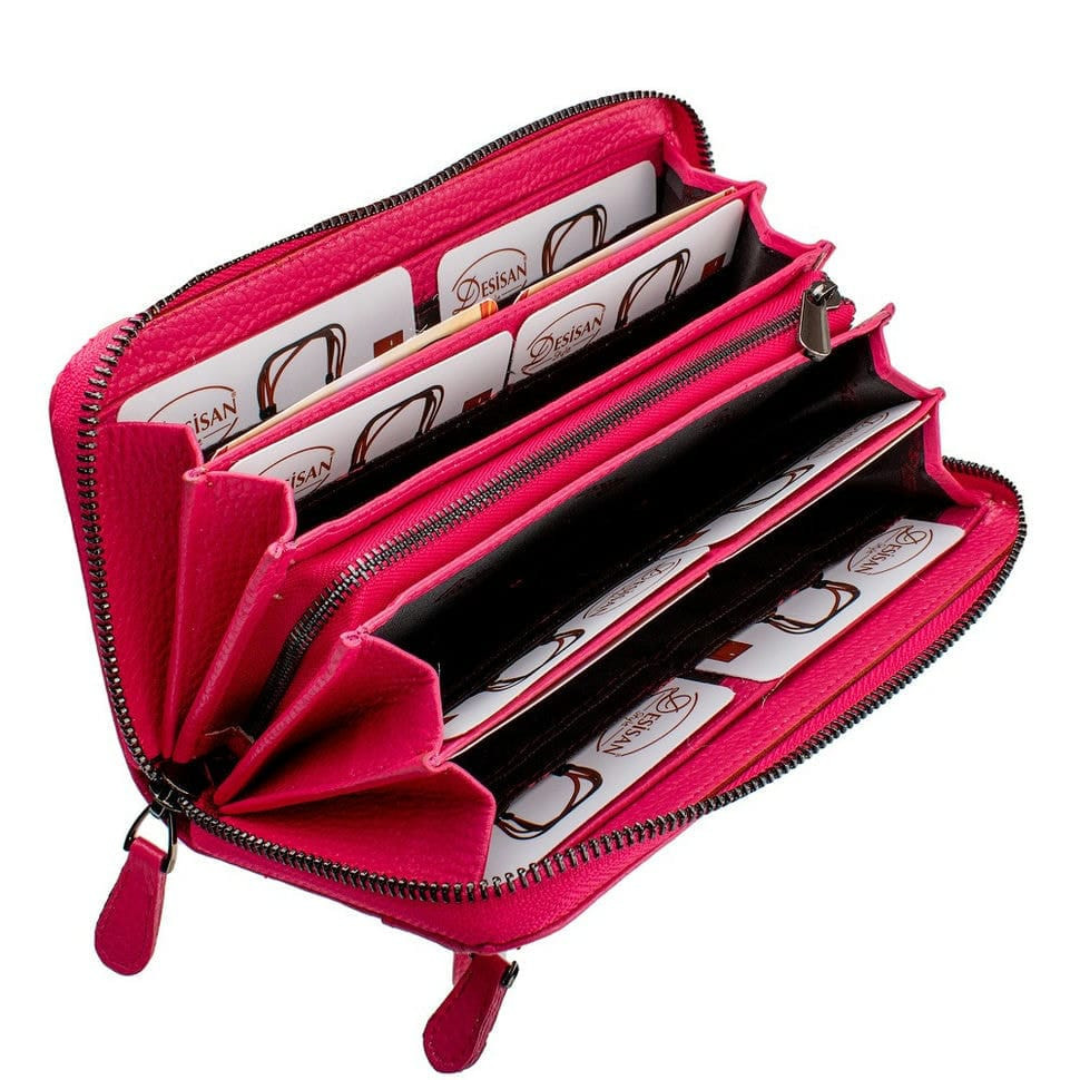 Гаманець жіночий шкіряний Desisan 09-369 рожевий флотар