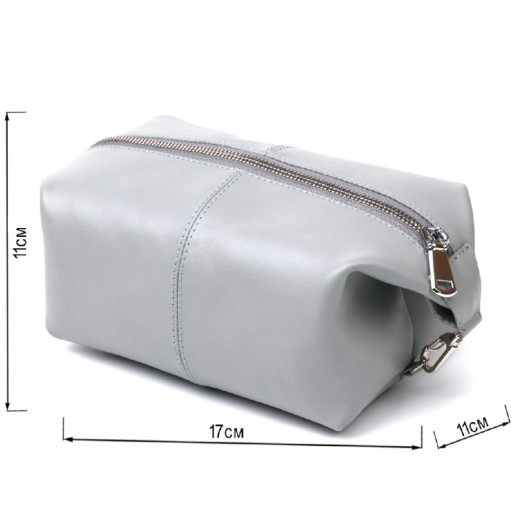 Практична шкіряна косметичка Shvigel 16404 Сірий