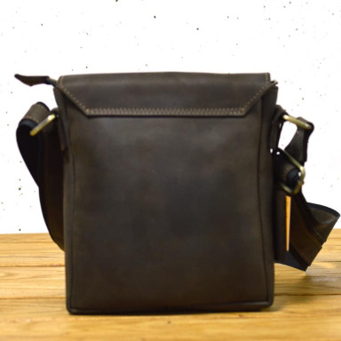 Brown leather mens shoulder bag TARWA RC-5447-4sa