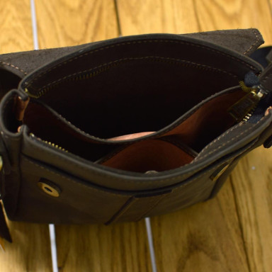 Brown leather mens shoulder bag TARWA RC-5447-4sa