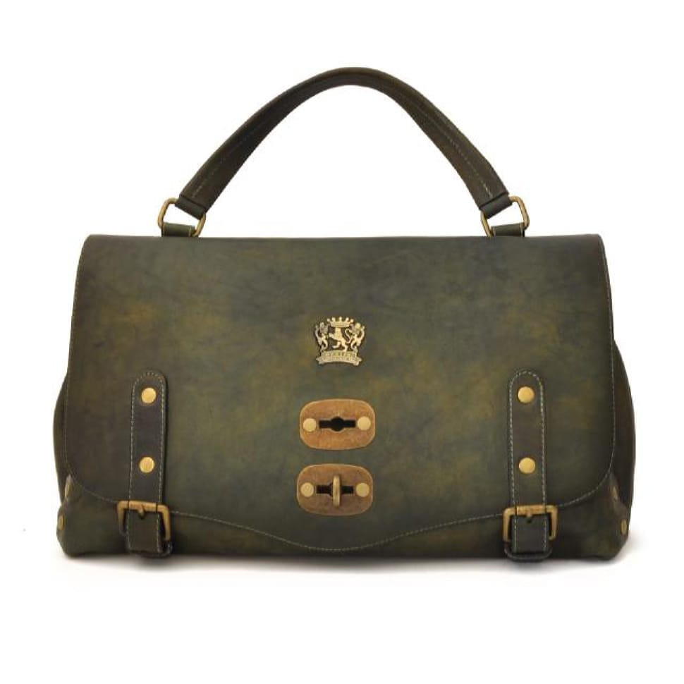 Pratesi BVS162/G - Woman Bag Castell'Azzara in cow leather Bruce Dark Green