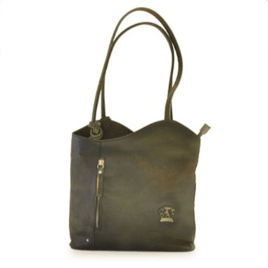 Pratesi BVS465 - Consuma Shoulder Bag in cowhide leather Bruce Dark Green