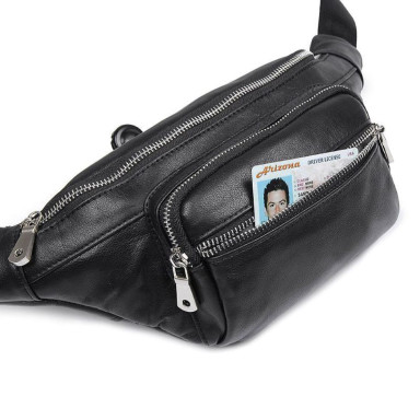 Genuine leather belt bag JD3020A by John McDee