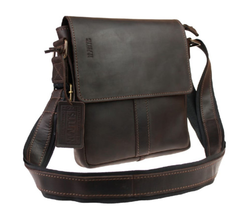 Сумка чоловіча шкіряна на плече SULLIVAN 354126(30) коричнева