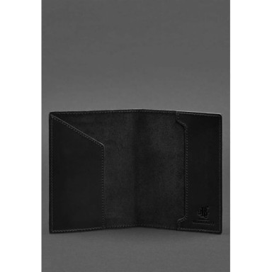 Leather passport cover with the coat of arms of Germany black Crazy Horse