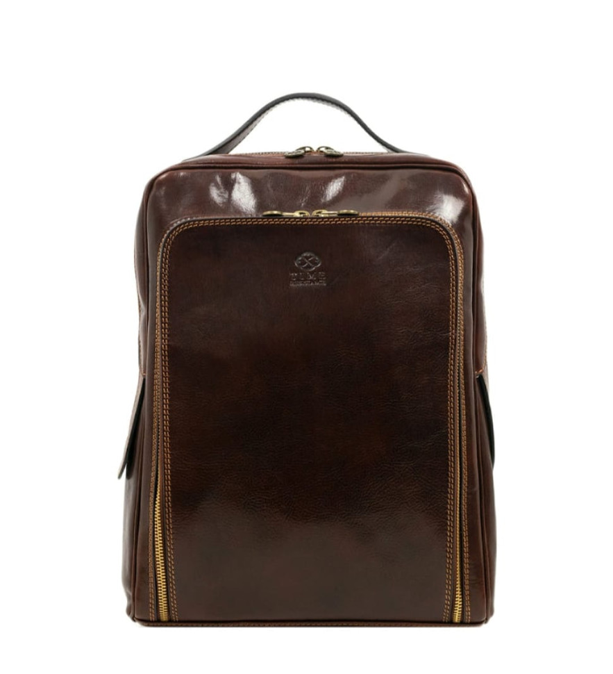 Womens Leather Backpack - The Sun Also Rises - Brown color -  Time Resistance 1173801W
