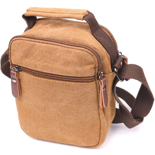 Стильна чоловіча сумка із щільного текстилю 21245 Vintage Коричнева