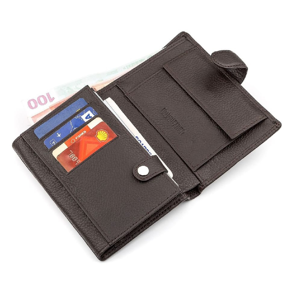 Стильний чоловічий гаманець горизонтального формату з натуральної шкіри з тисненням під крокодила CANPELLINI 21758 Синій