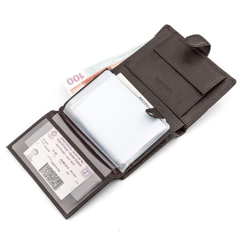 Стильний чоловічий гаманець горизонтального формату з натуральної шкіри з тисненням під крокодила CANPELLINI 21758 Синій